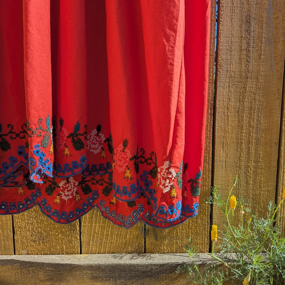 Farm Rio Red Embroidered Dress - Picture 4 of 7